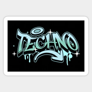 TECHNO  - Graffiti Tech (blue/aqua) Magnet